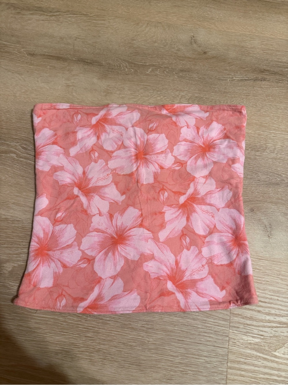 Hollister Pink Coral Floral Reversible Tube Top